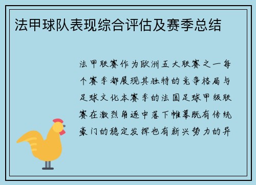 法甲球队表现综合评估及赛季总结